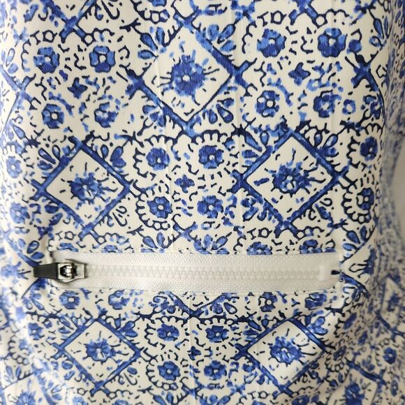 Hang Ten Womens Long Sleeve Rash Guard UPF 50+ XS Zipper Pocket Swim Shirt Sky - Picture 7 of 12